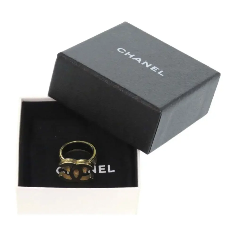 CHANEL Black Logo Ring